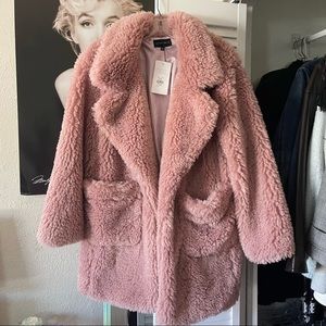 Pink teddy coat
